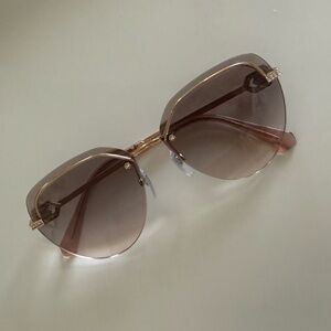 Bvlgari Frameless Sunglasses – Rose Gold with Crystal Embellishments